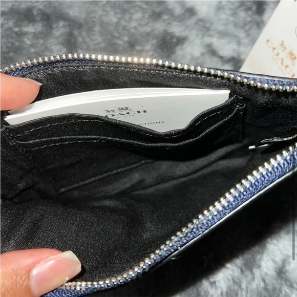 BRAND NEW COACH blue metallic wristlet (NWT) - Picture 4 of 9